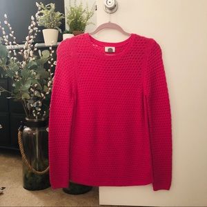 Hot pink waffle knit sweater